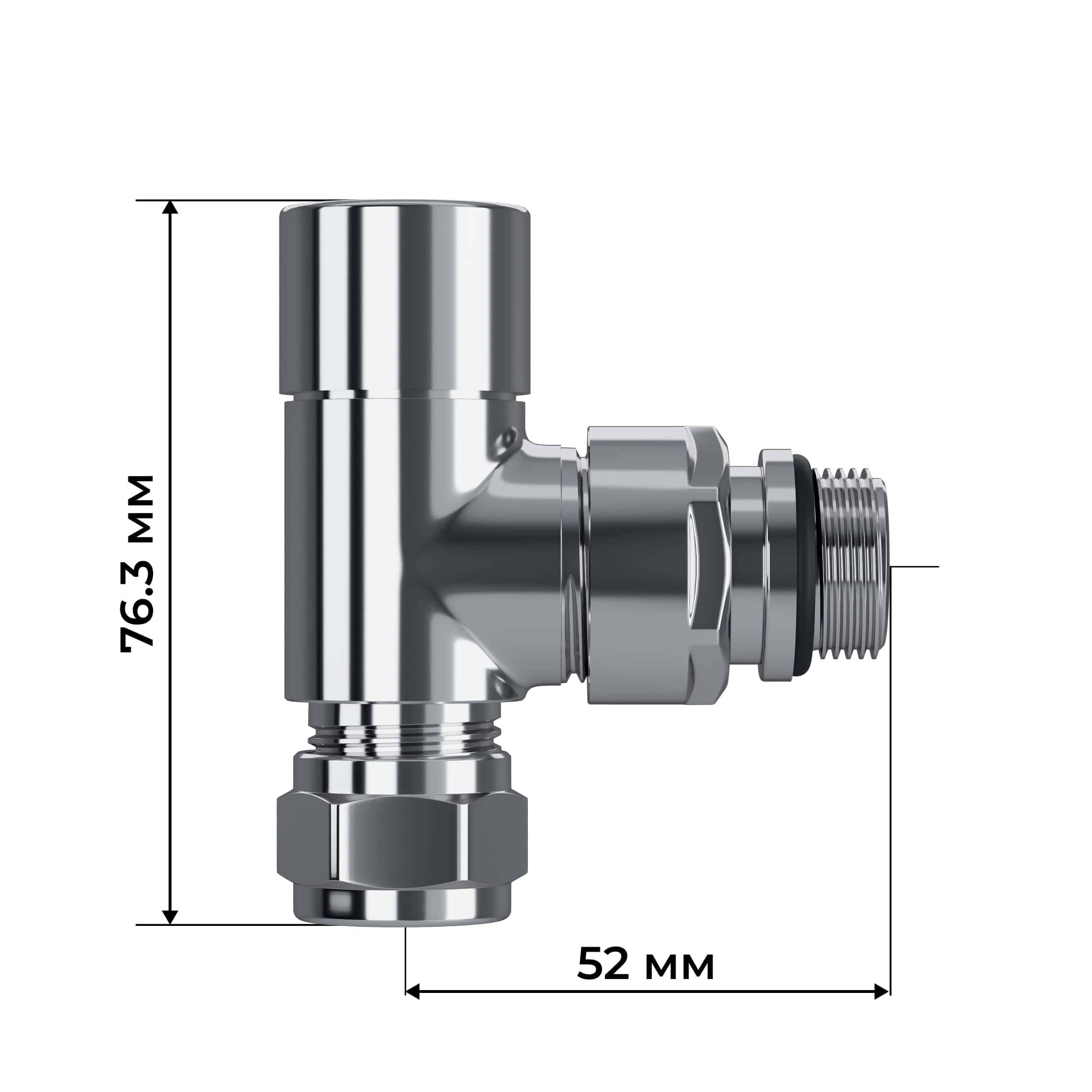 Набор термостатический осевой Royal Thermo Design Pro 15 мм M30x1,5 Хром НС-1646643