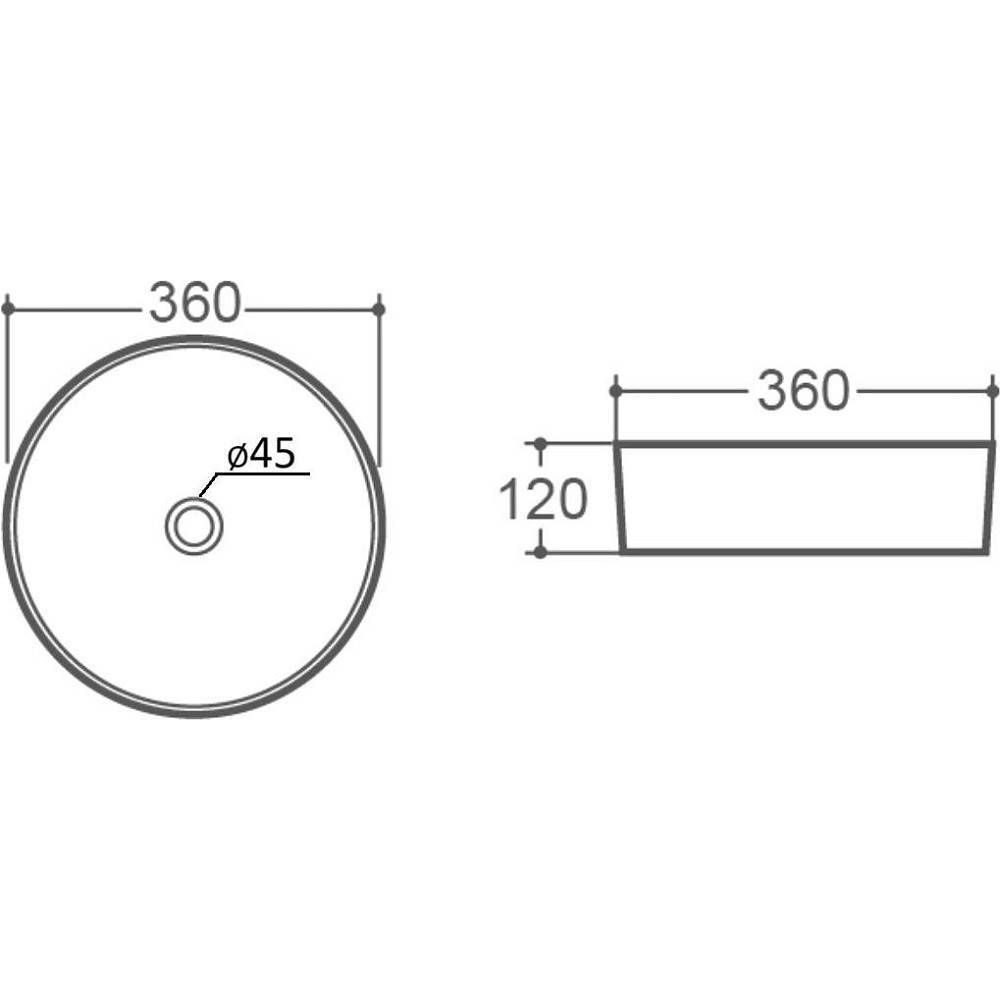 Раковина накладная Orange B09 санфарфор белый глянец B09-360W