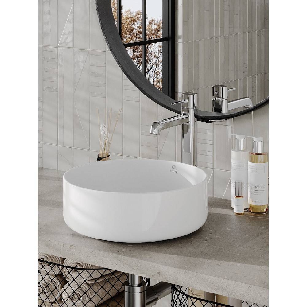 Раковина накладная Orange B09 санфарфор белый глянец B09-360W