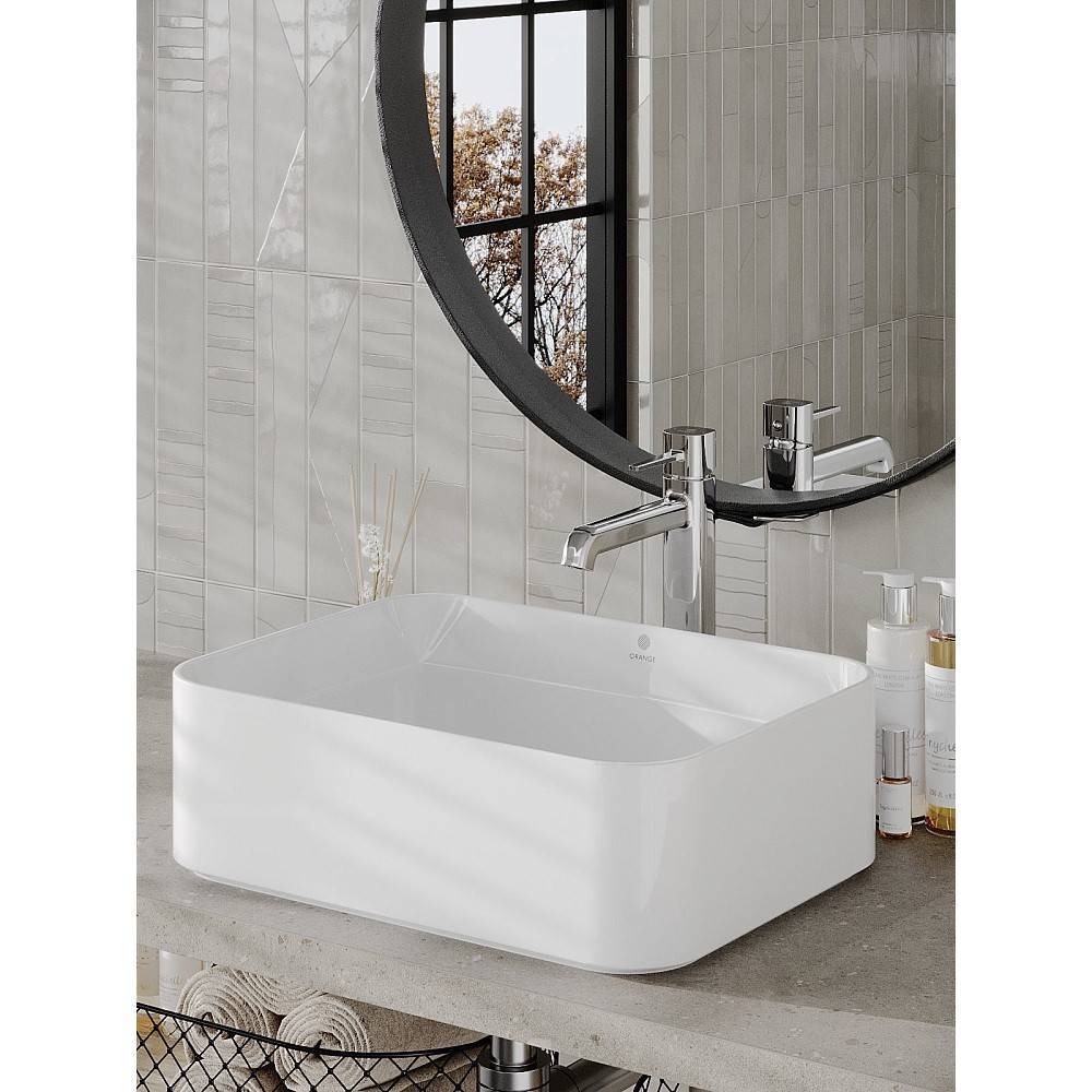 Раковина накладная Orange B02 белая B02-460w