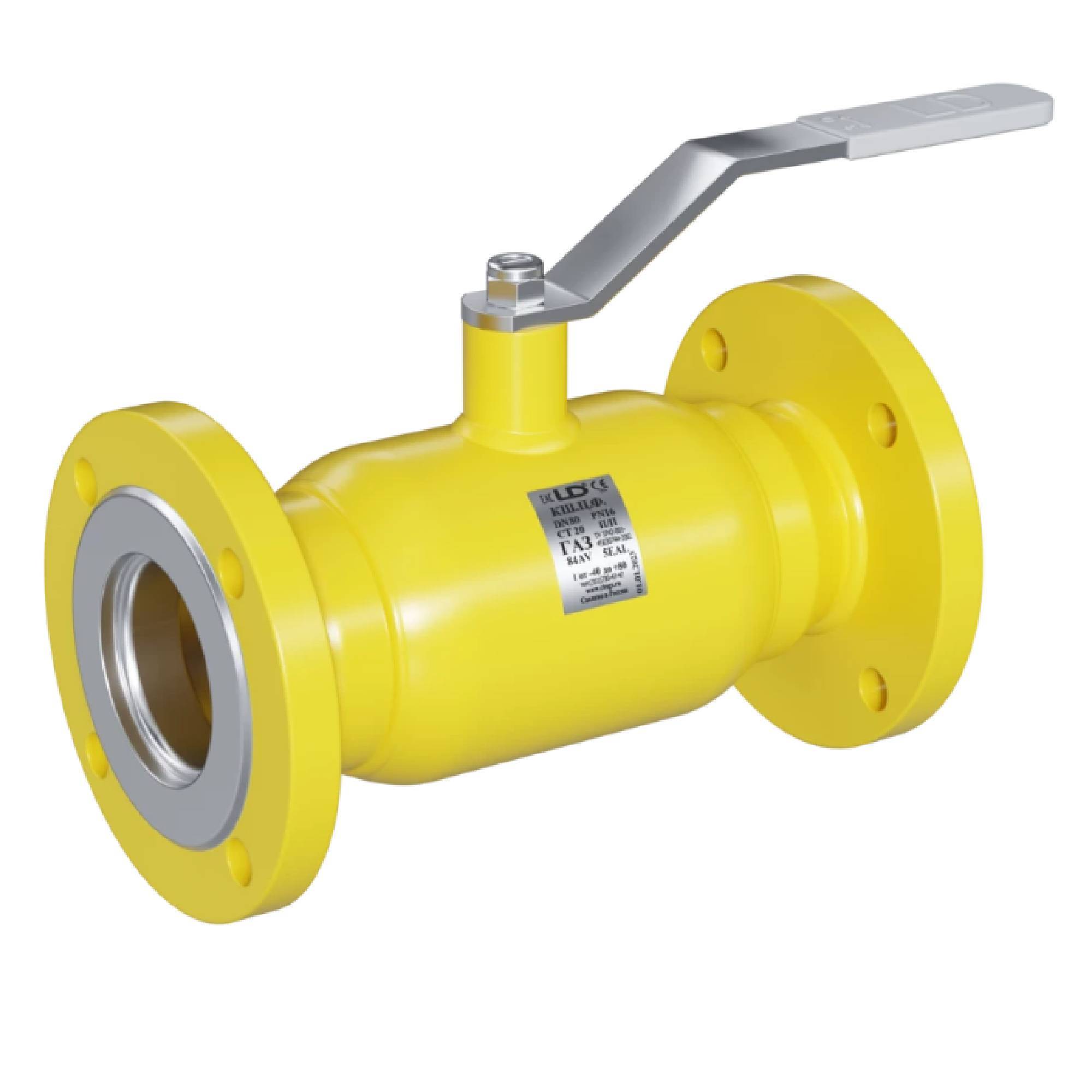 Кран шаровой LD Gas Ду 65 Ру 16 фланцевый полнопроходной КШ.Ц.Ф.Gas.065.016.П/П.02