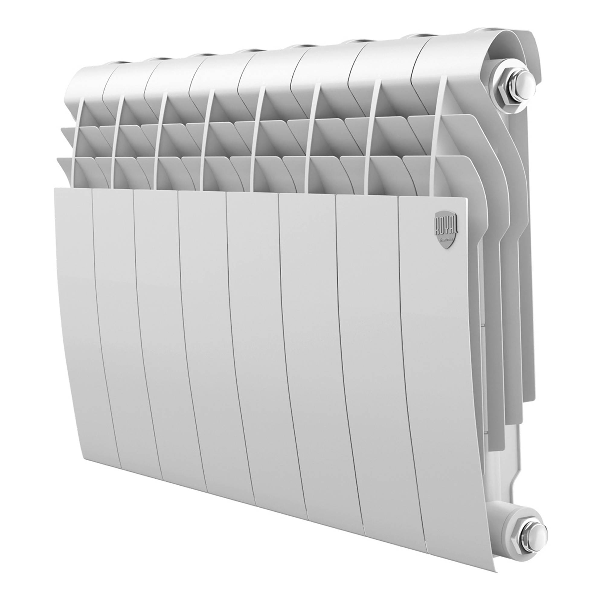 Радиатор биметаллический Royal Thermo BILINER 350 Bianco Traffico 8 секций боковое подключение RAL 9016 НС-1682241