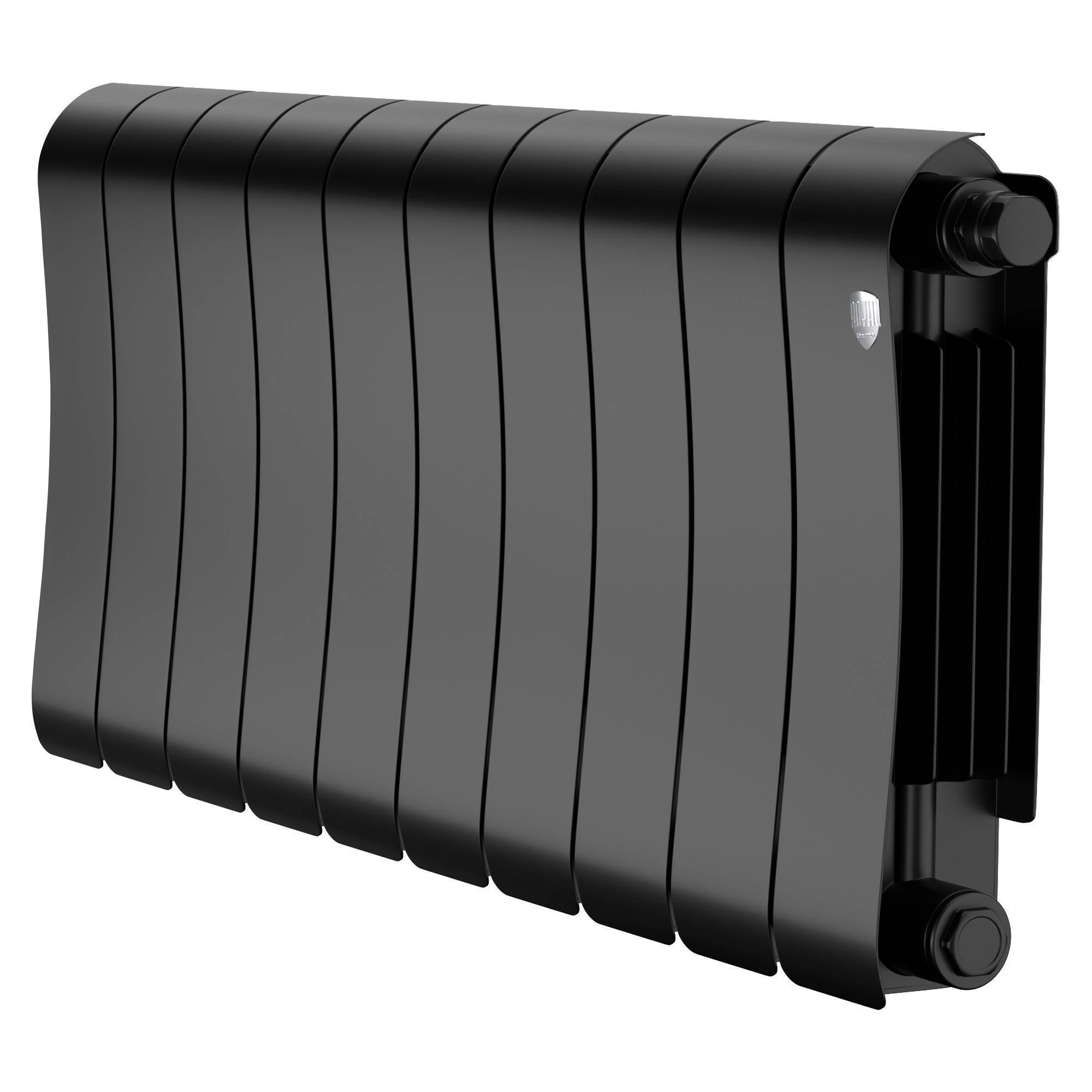 Радиатор биметаллический Royal Thermo Infinity 300 Noir Sable VR80 10 секций нижнее подключение НС-1696340