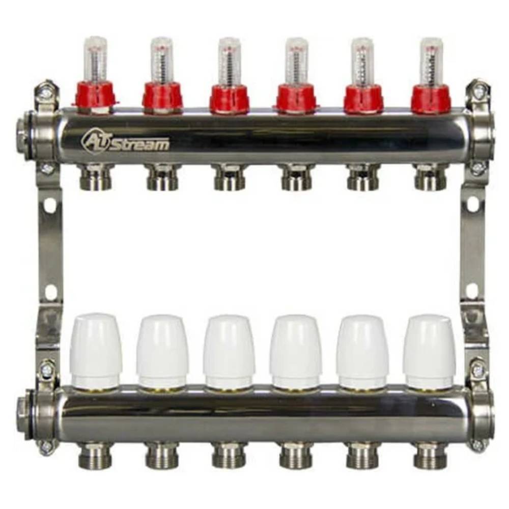 Коллекторная группа Altstream 1 x 4 x 3/4 с расходомерами сталь 203004