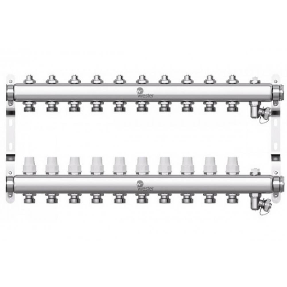 Коллектор из нержавеющей стали Wester W903 1x3/4 10 выходов с заглушками W903.10
