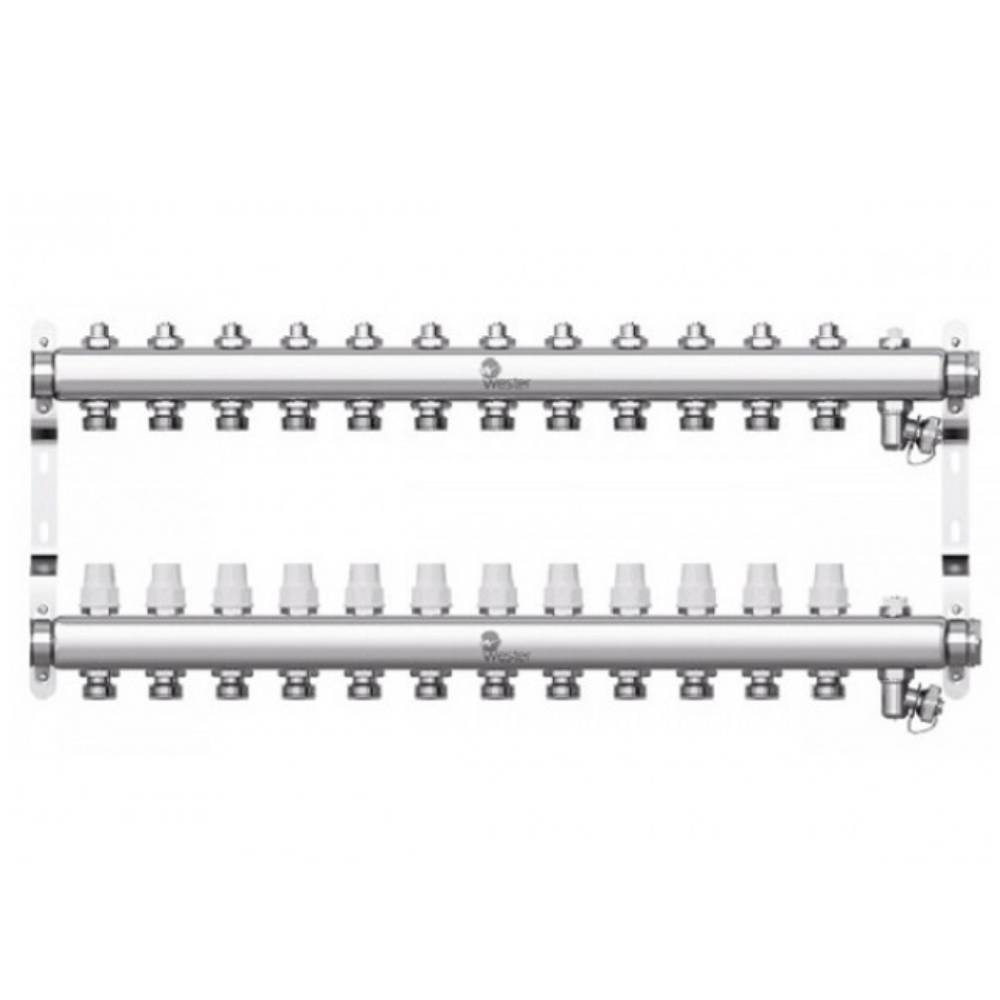 Коллектор из нержавеющей стали Wester W903 1x3/4 12 выходов с заглушками W903.12