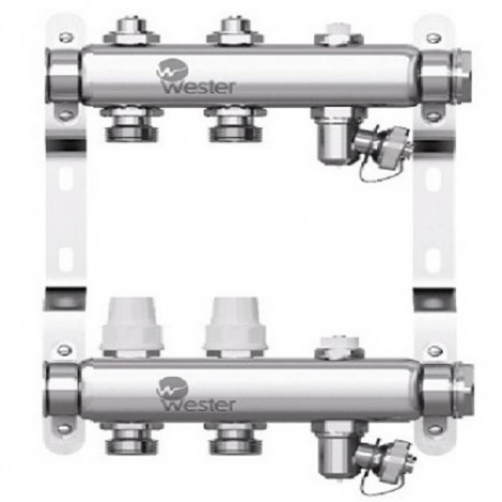 Коллектор из нержавеющей стали Wester W903 1x3/4 2 выхода с заглушками W903.2