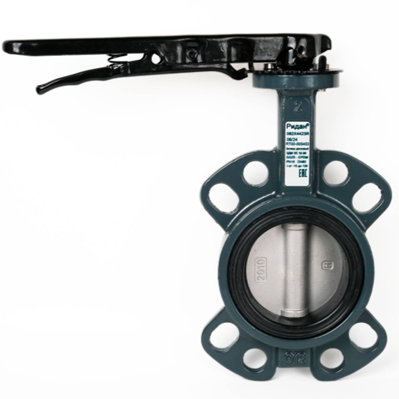 Затвор дисковый поворотный Ридан ЗДМ 05 PN 16 DN 80 диск нержавеющая сталь НС-1448030