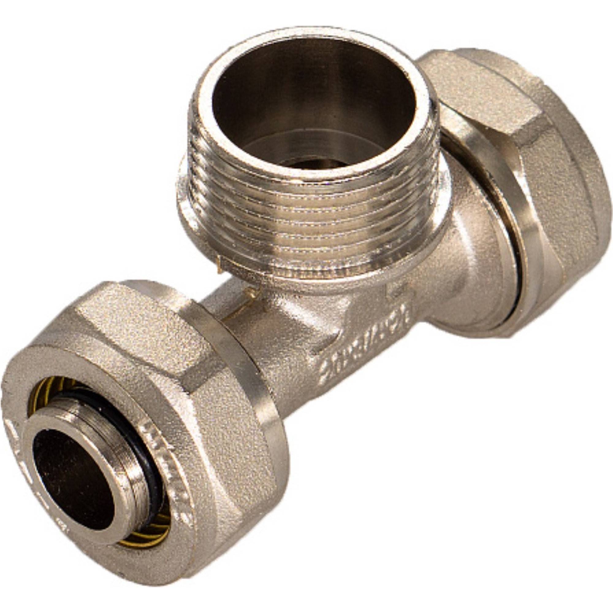 Тройник обжимной CTM для металлопластиковых труб 16х1/2х16 НР CTM01612