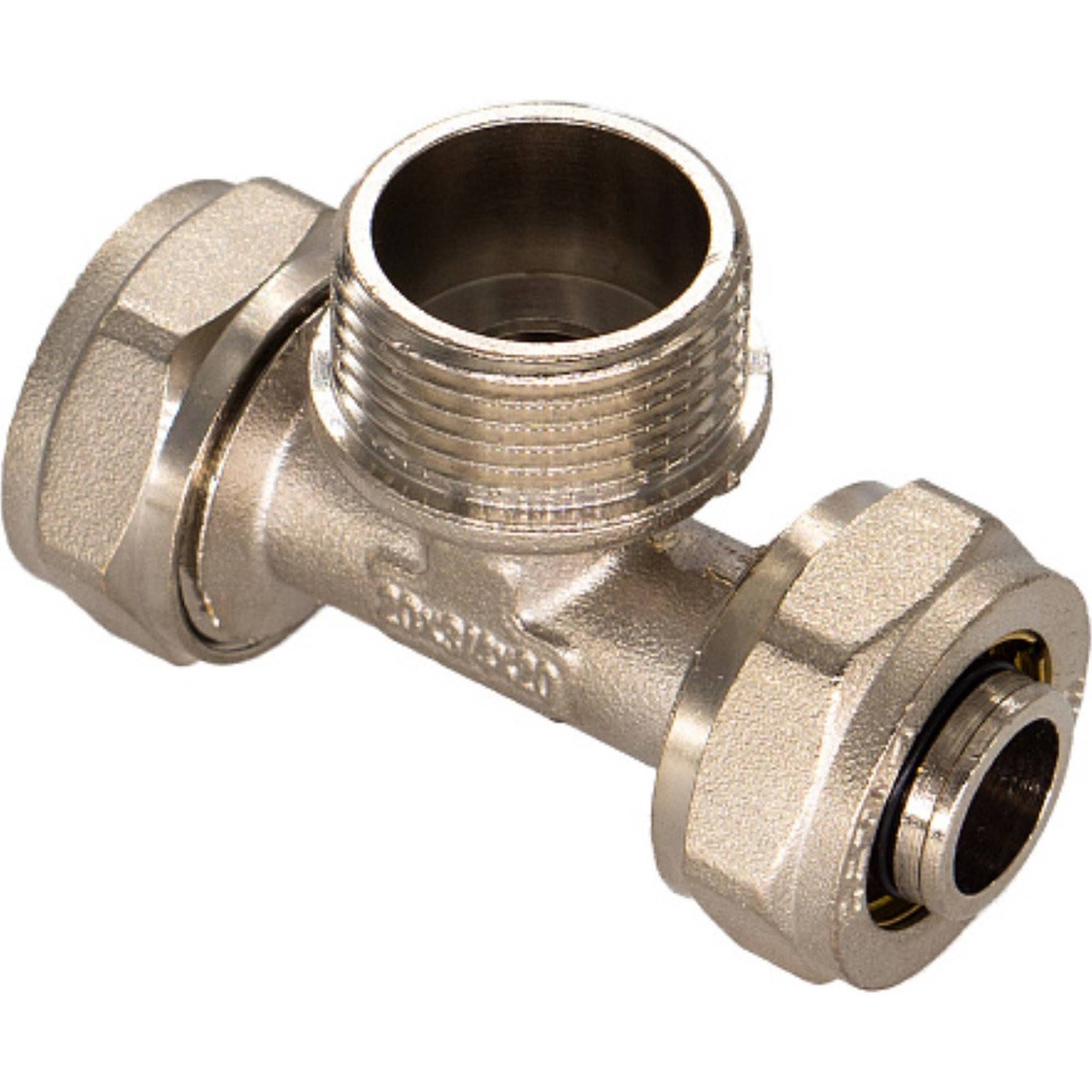 Тройник обжимной CTM для металлопластиковых труб 16х1/2х16 НР CTM01612