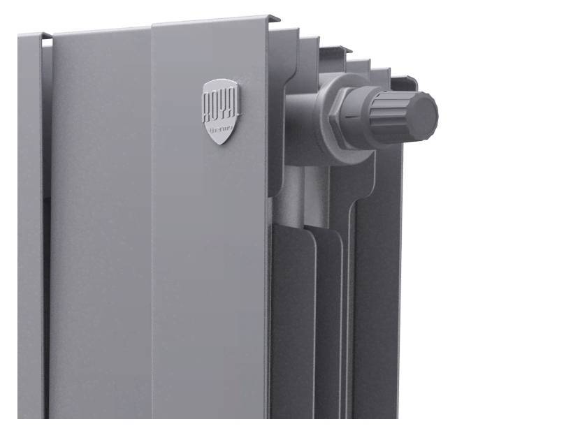 Радиатор биметаллический Royal Thermo PianoForte 300 Silver Satin 18 секций нижнее подключение НС-1346082 RAL 9006