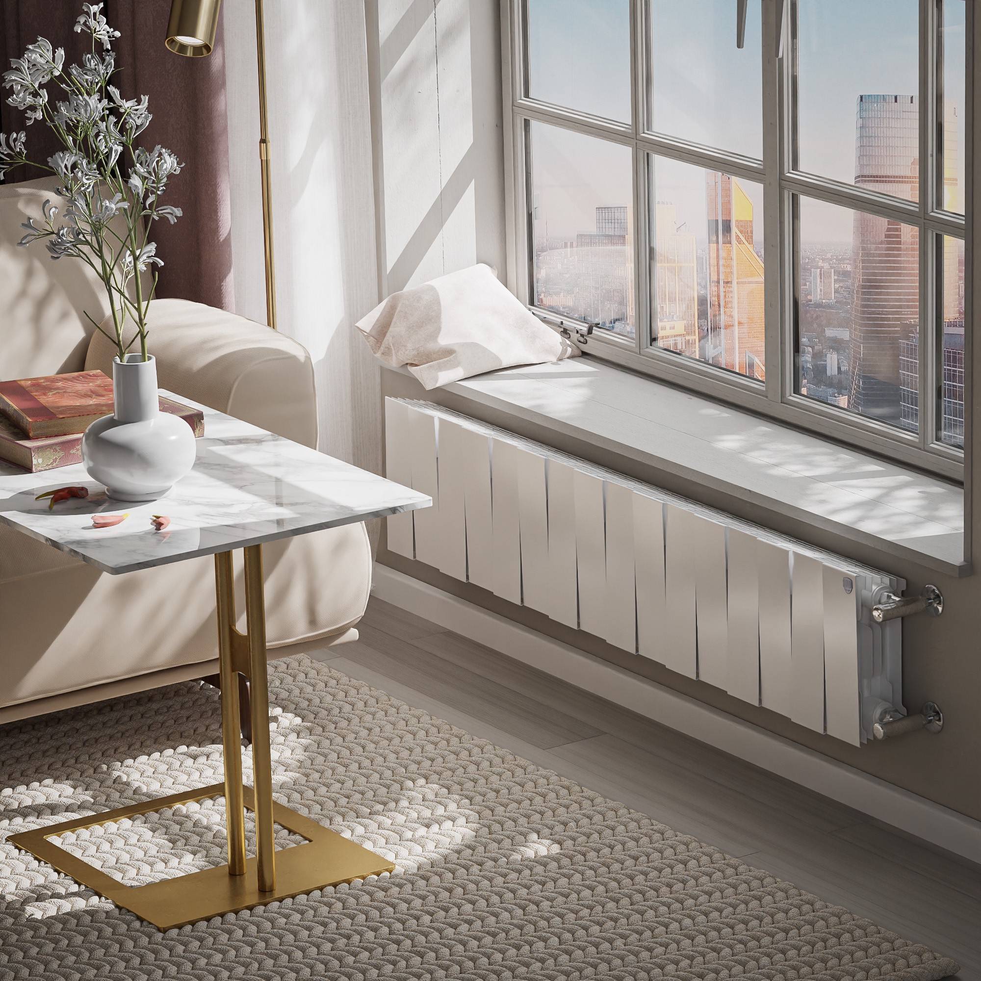 Радиатор биметаллический Royal Thermo PianoForte 200 Белый 16 секций боковое подключение НС-1682302