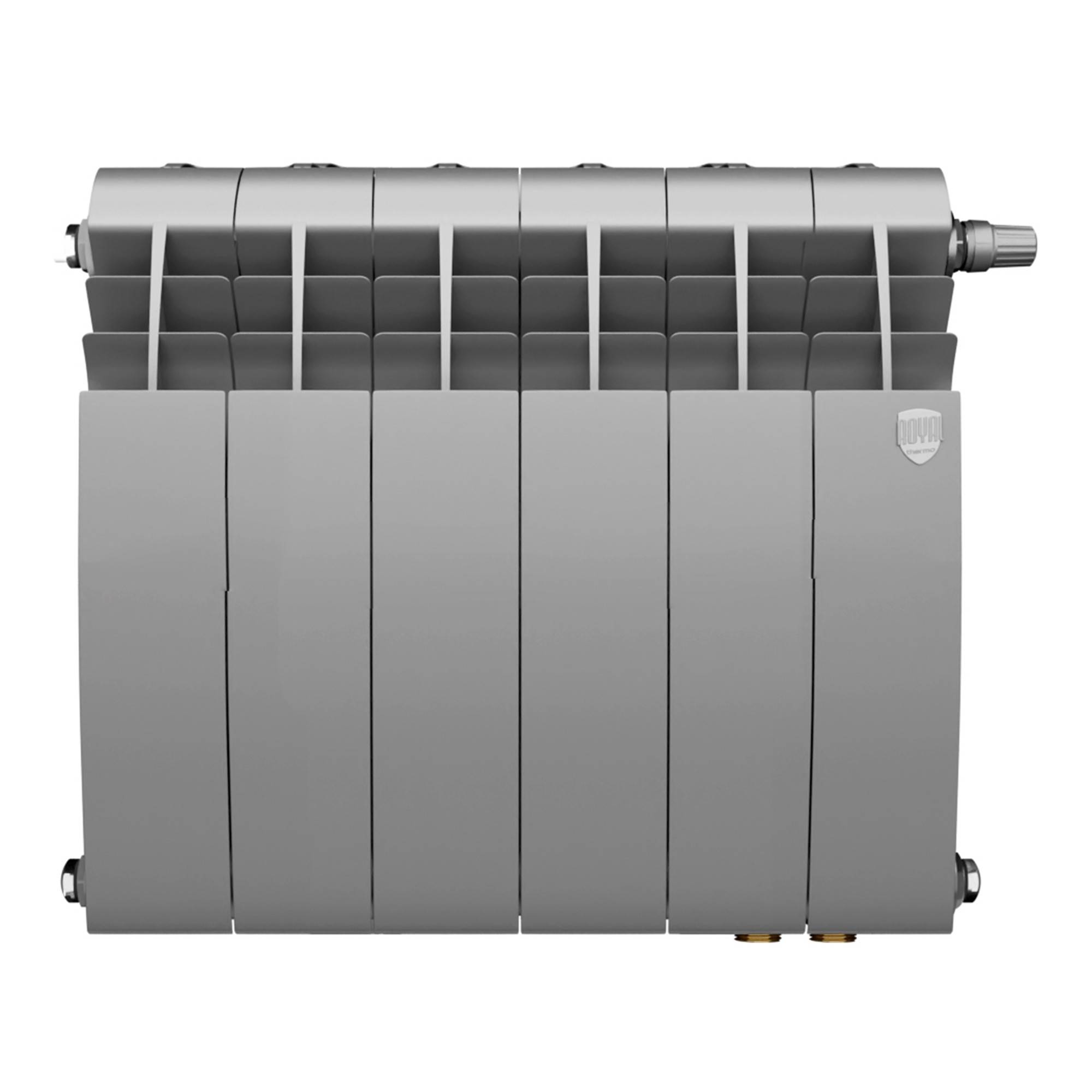 Радиатор биметаллический Royal Thermo BILINER 350 Silver Satin 6 секций нижнее подключение НС-1682253
