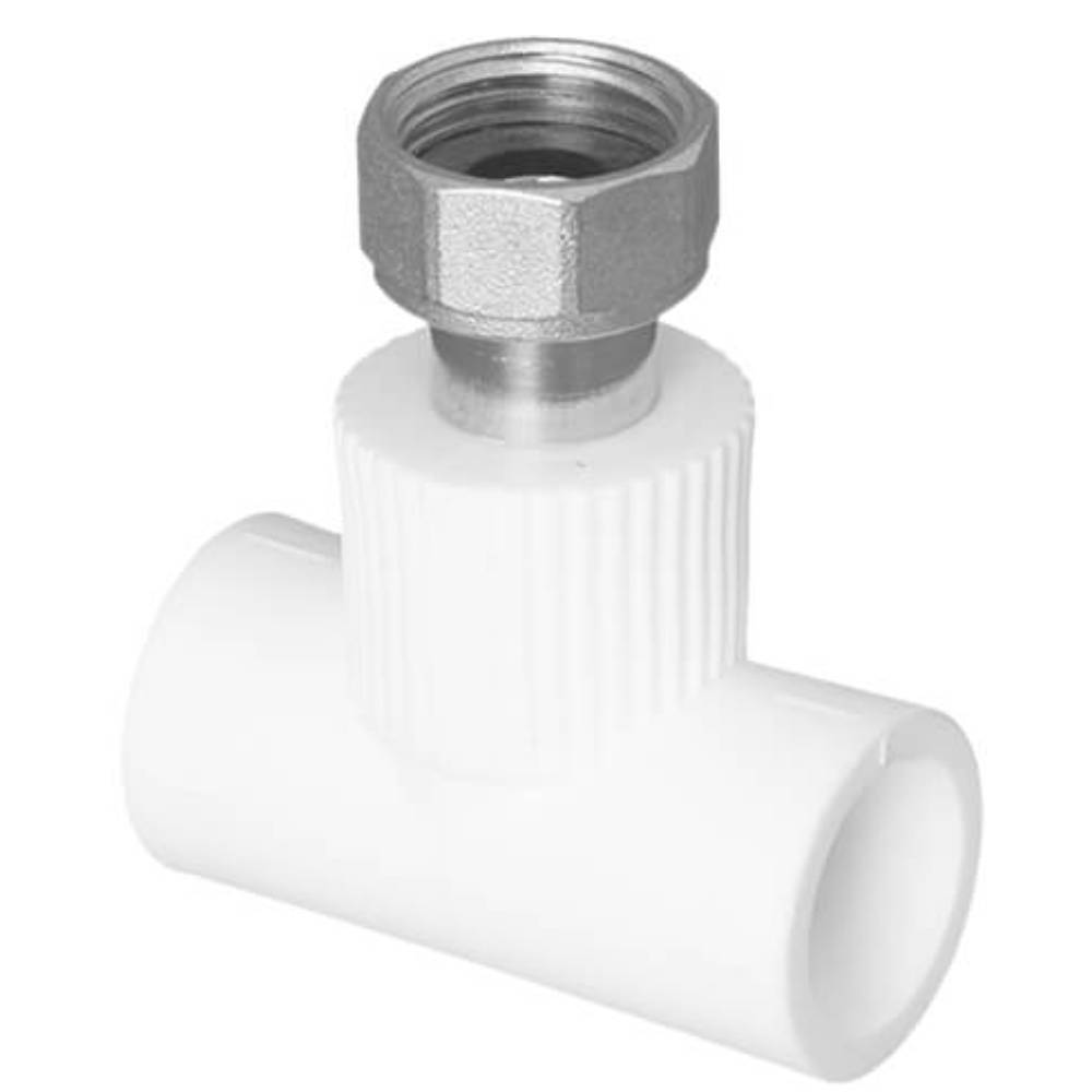 Тройник TEBO PP-R с накидной гайкой 32х1 1/4 белый 030040709