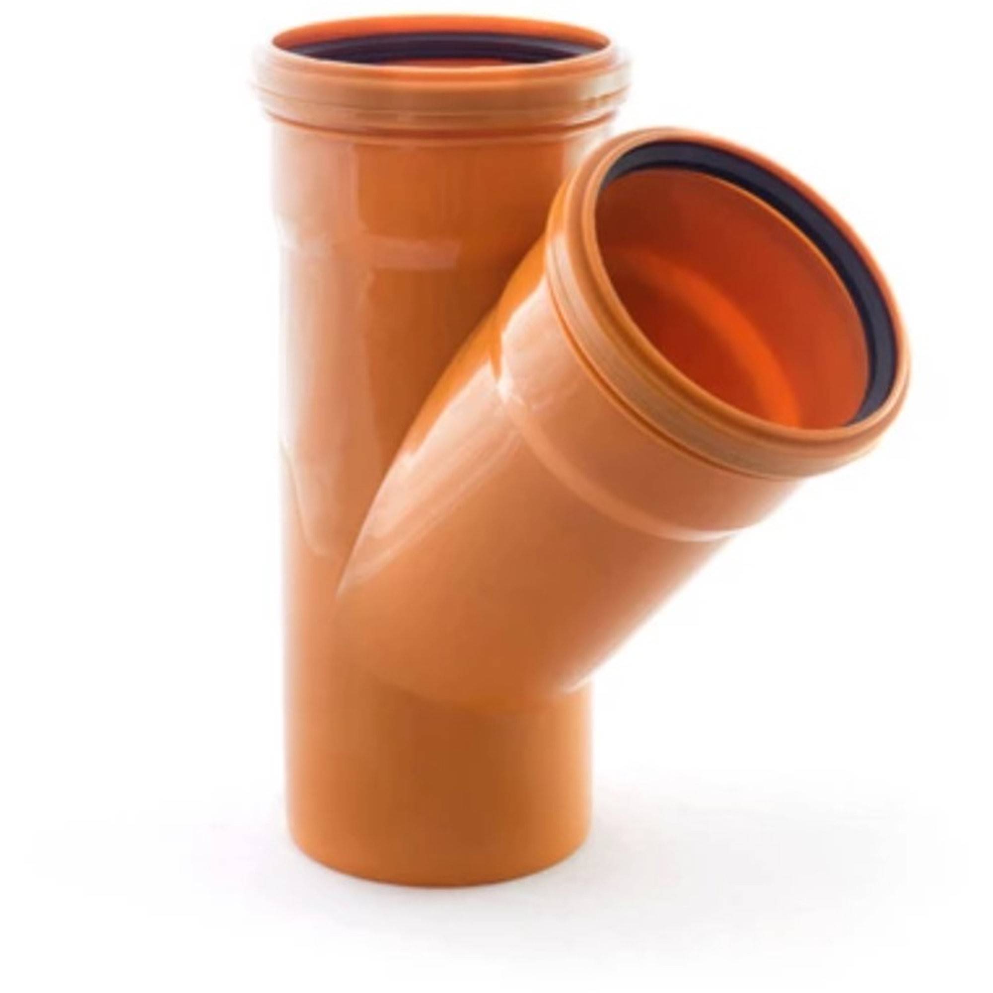 Тройник канализационный РТП Beta Orange 110/110x45° наружный коричневый 1154194