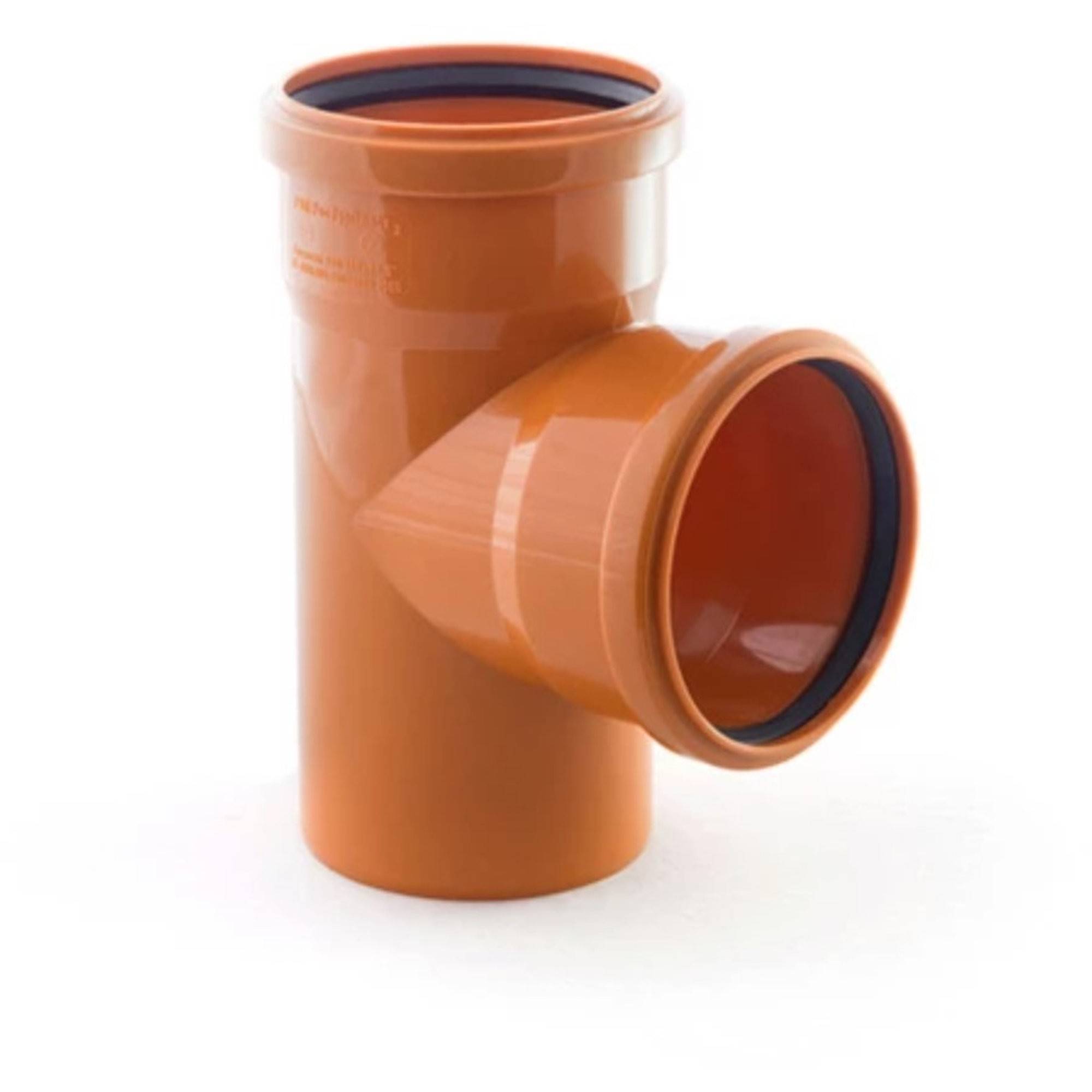 Тройник канализационный РТП Beta Orange 160/160x87° наружный коричневый 1175334