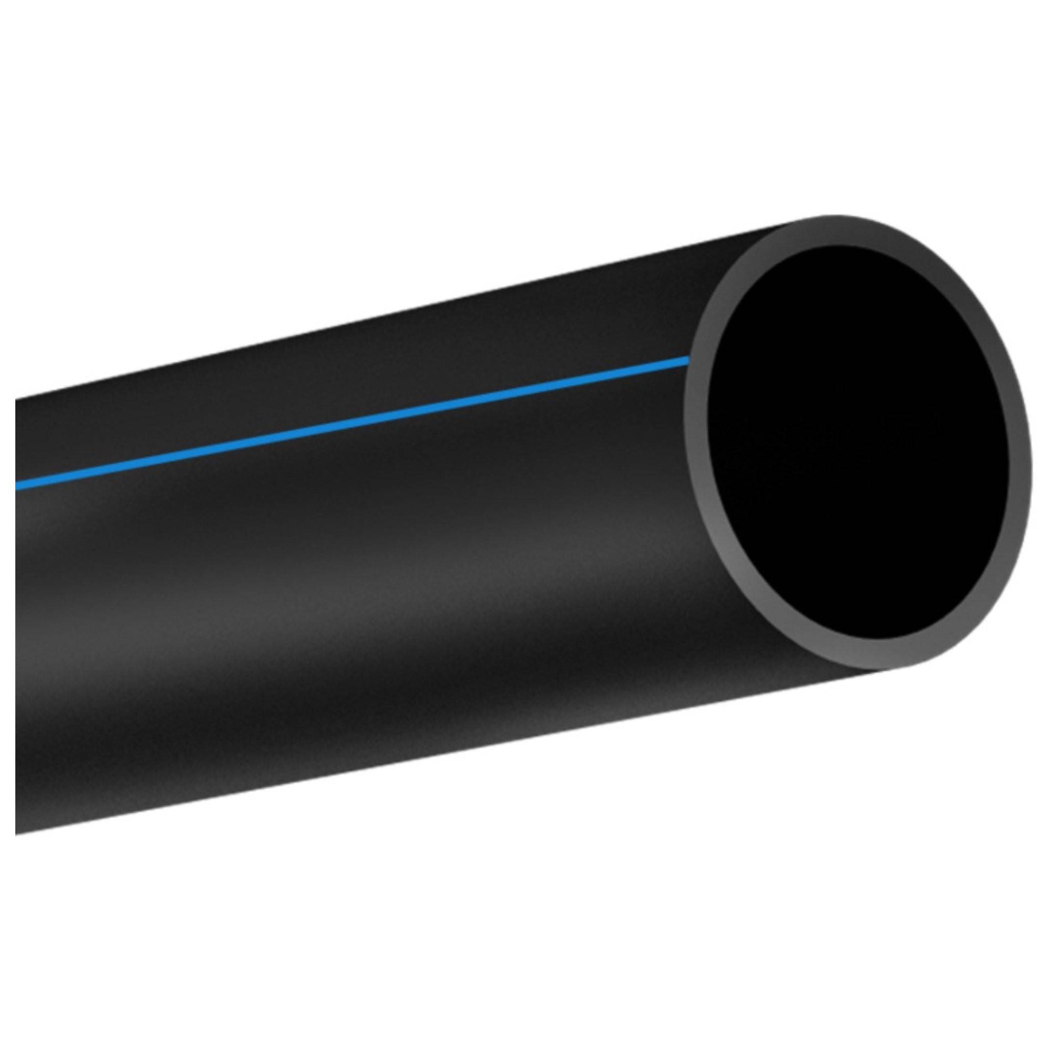 Труба ПНД ACR 32х2,0 мм SDR 17 питьевая черная с синей полосой бухта 200 м 1592092