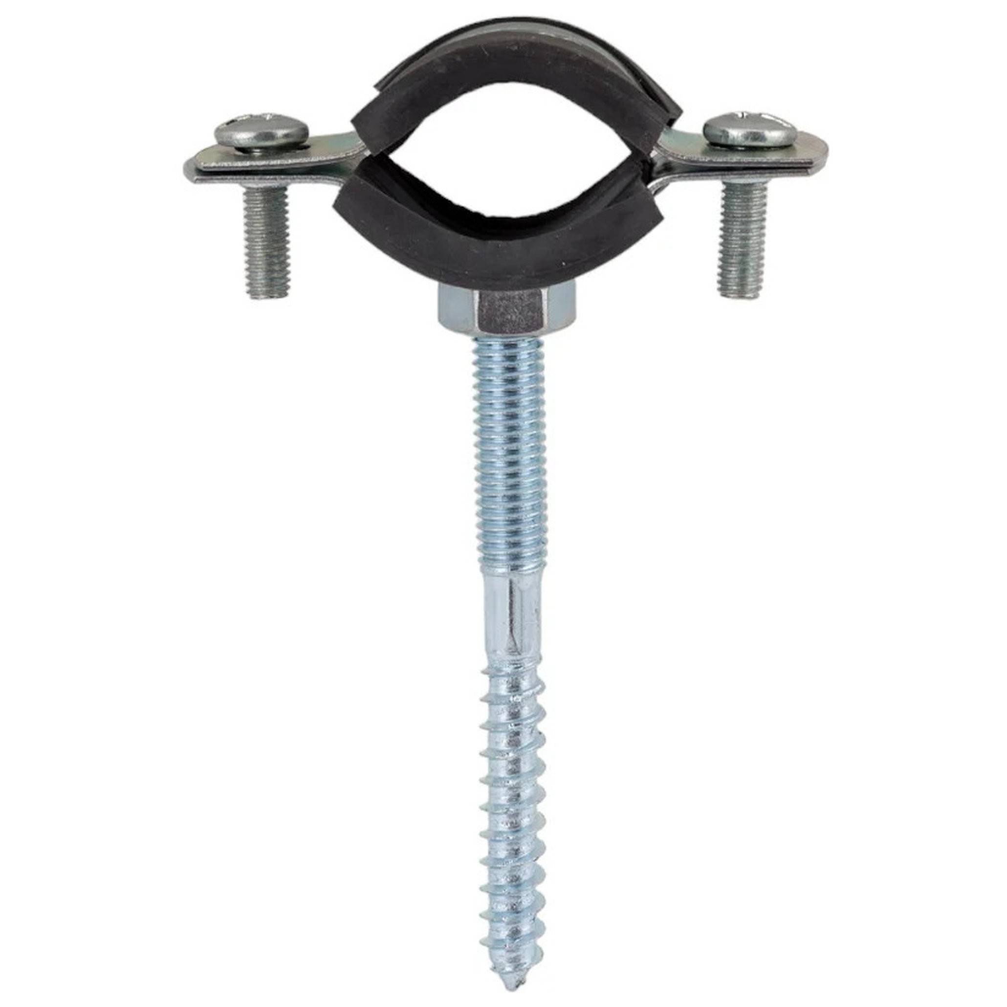 Хомут сантехнический металлический Политэк 20-24 мм 1/2 дюйма со шпилькой и дюбелем 1652035