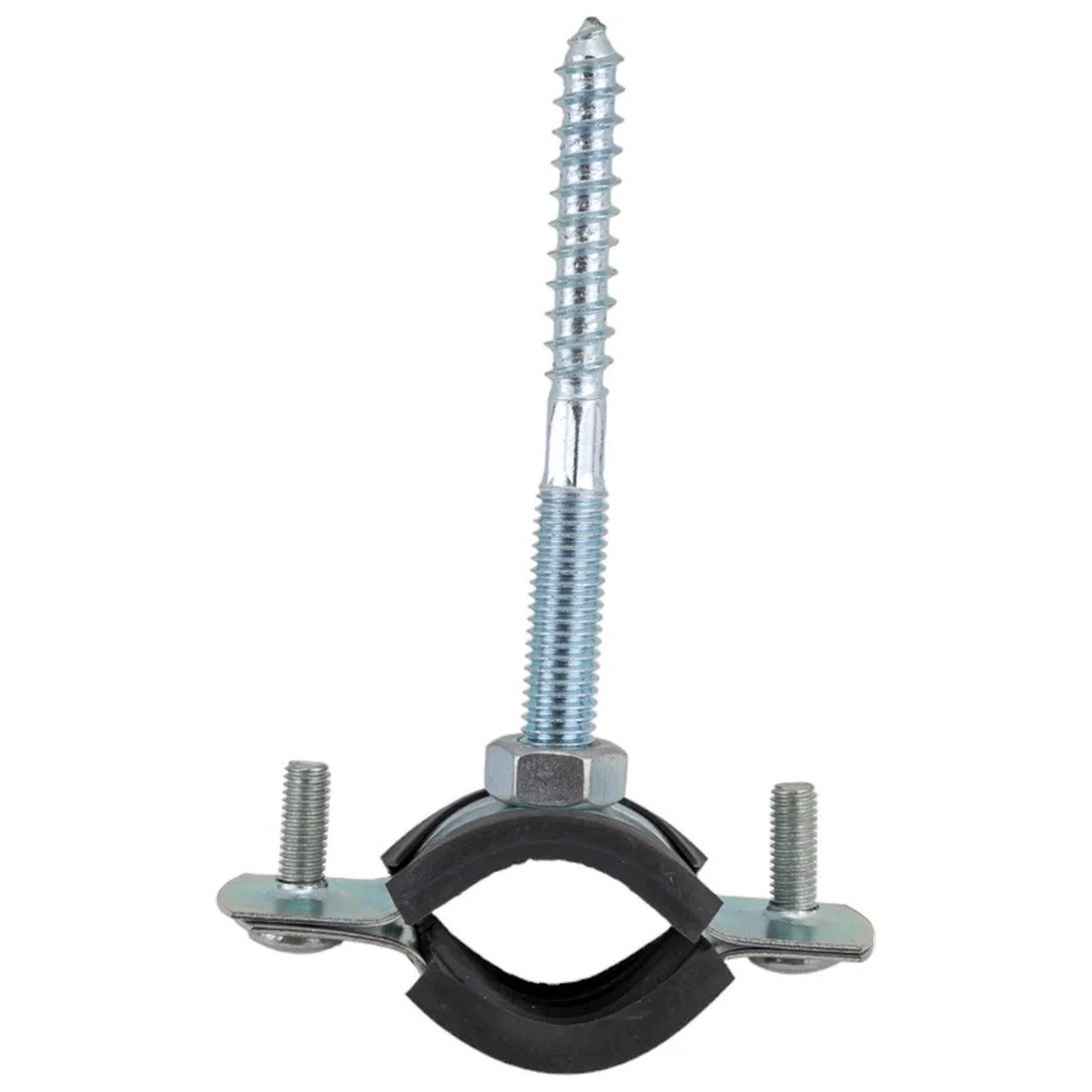 Хомут сантехнический металлический Политэк 20-24 мм 1/2 дюйма со шпилькой и дюбелем 1652035