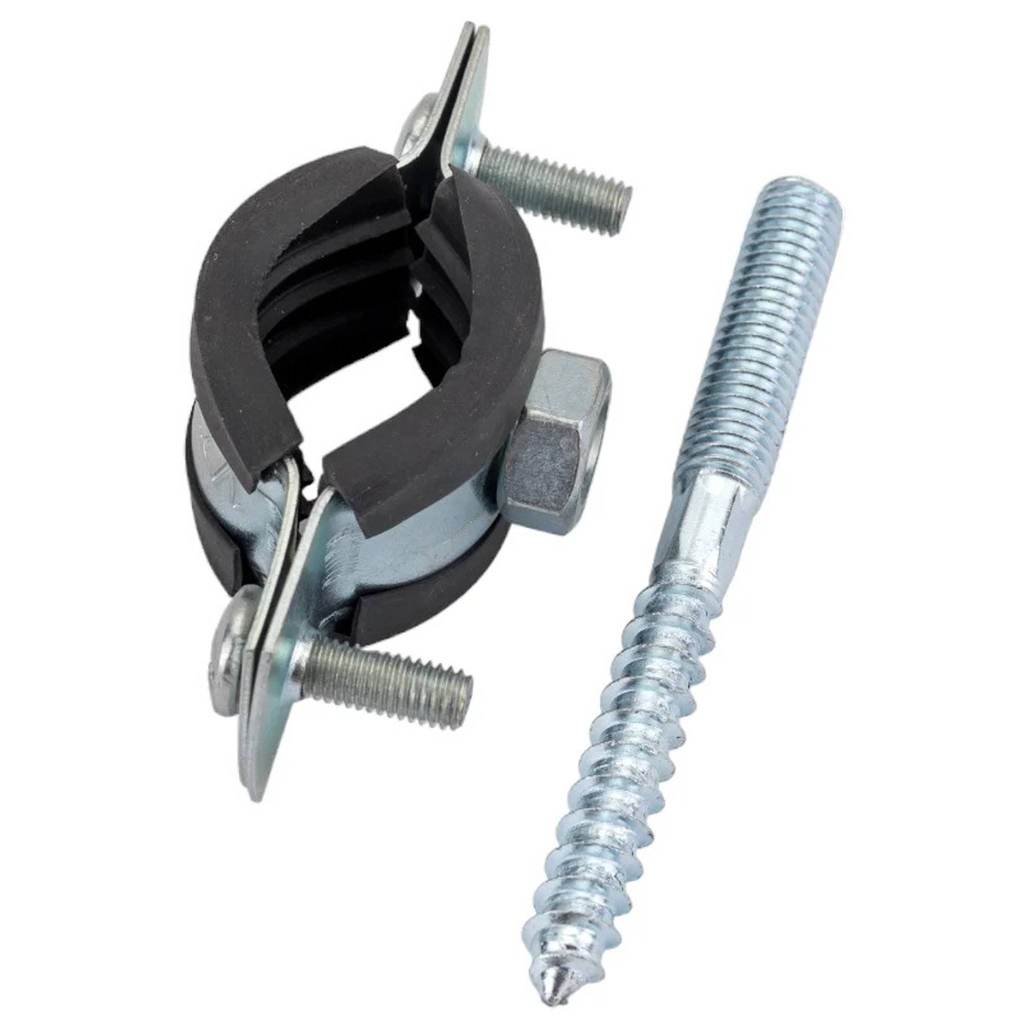 Хомут сантехнический металлический Политэк 20-24 мм 1/2 дюйма со шпилькой и дюбелем 1652035