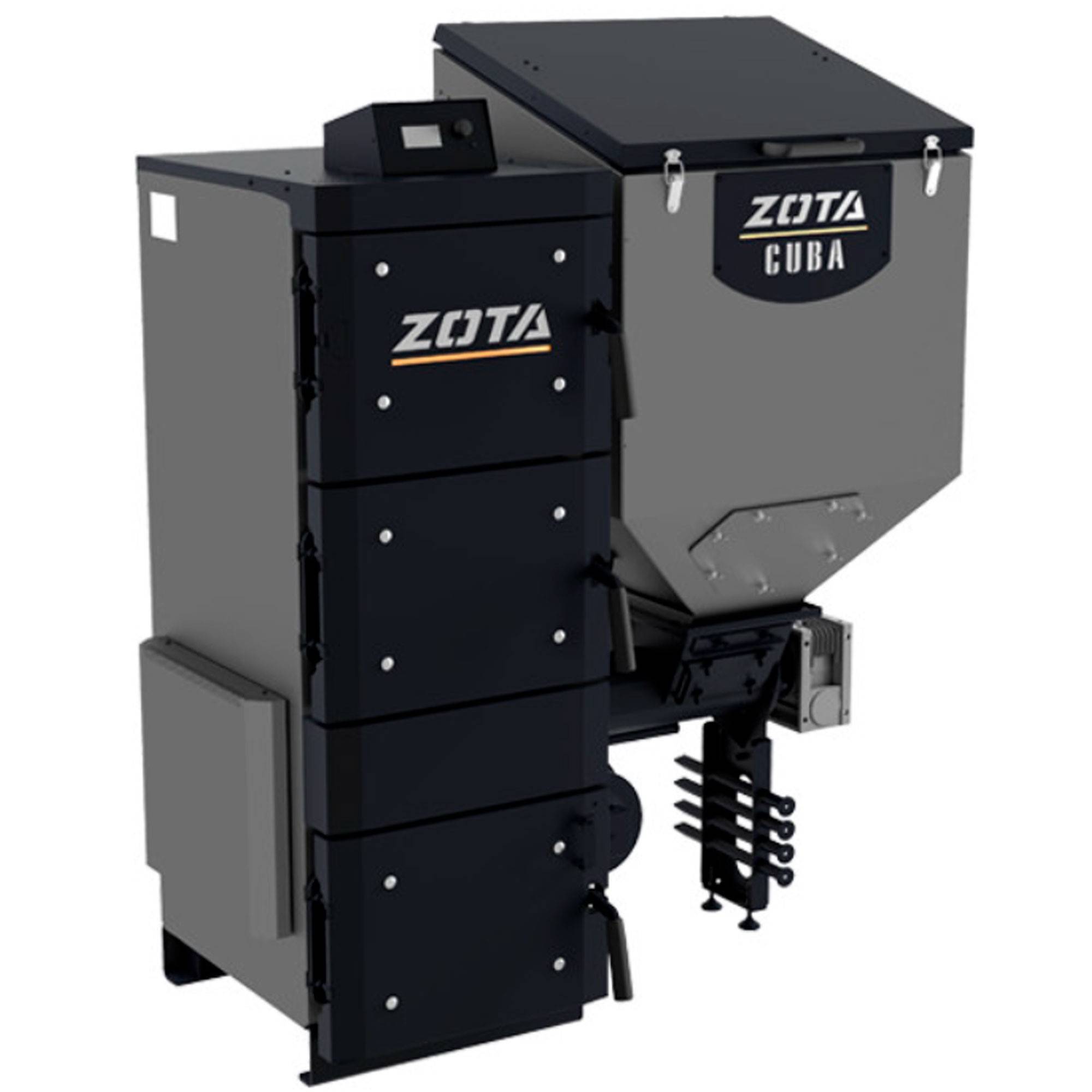 Котел твердотопливный ZOTA Cuba 130 кВт с автоматической подачей топлива (котел + бункер + механизм подачи) 1590966