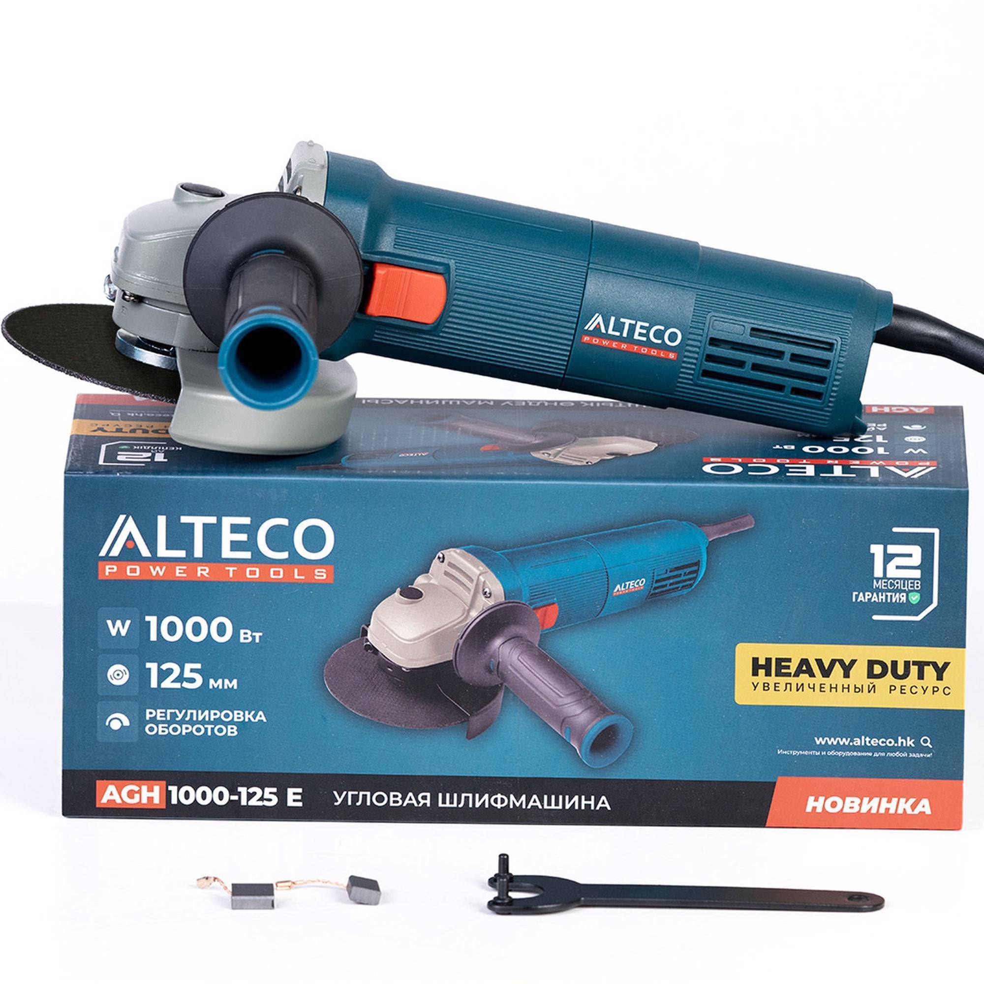 Угловая шлифмашина ALTECO AGH 1000-125 E HEAVY DUTY 1000 Вт 125 мм AGH 1000-125 E