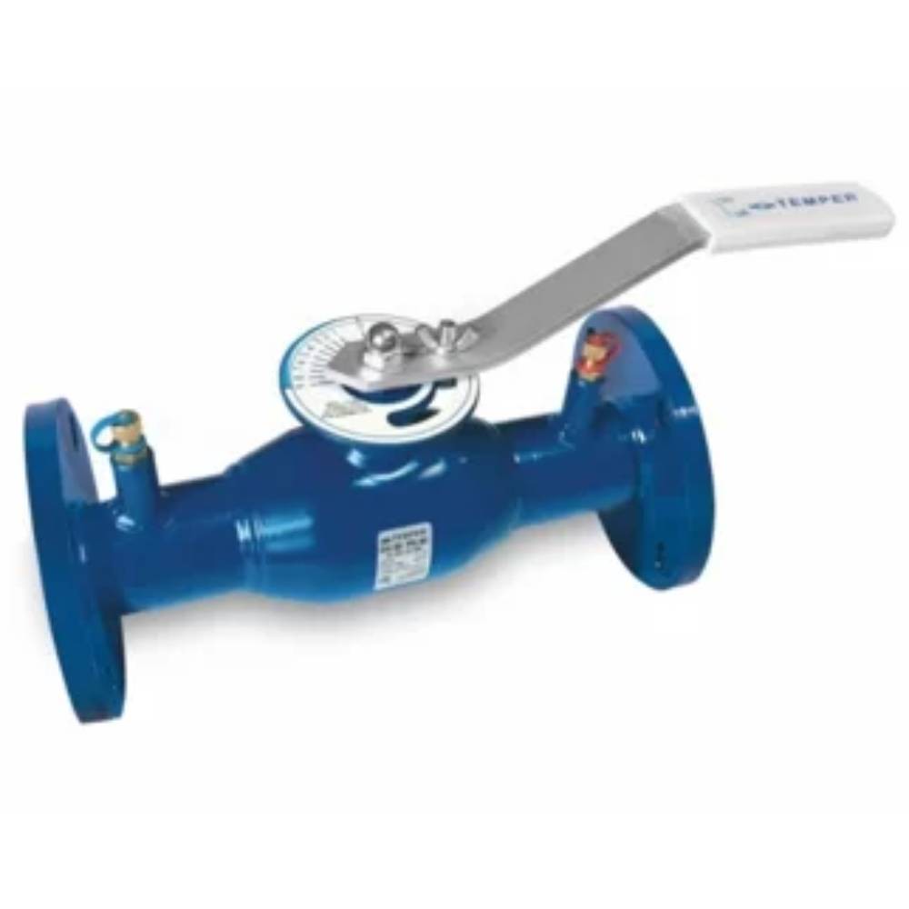 Кран шаровый TEMPER регулирующий DN200 PN16 стандартнопроходной фланцевый с редуктором 68320200