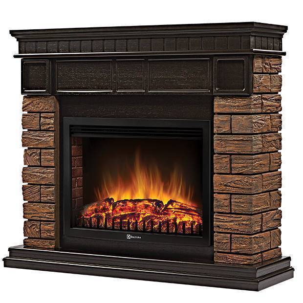 Каминокомплект Electrolux Bricks Wood 25 камень темный шпон венге с очагом EFP/P-2720RLS 1341178