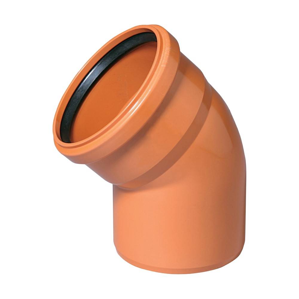 Отвод для наружной канализации VALFEX PP-H 160 мм 45° рыжий 30102160