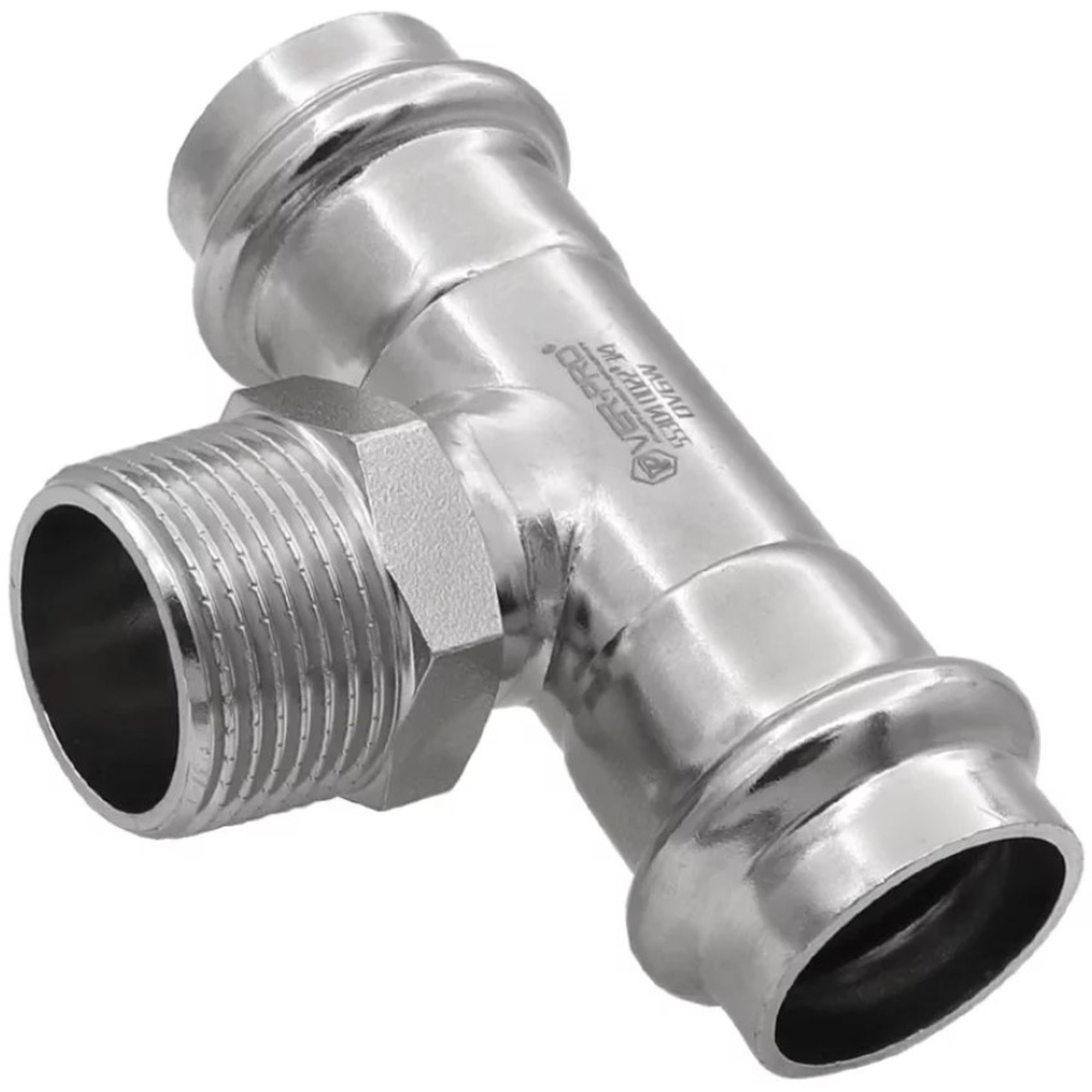 Тройник пресс VIEIR VER-PRO из нержавеющей стали 22х3/4х22 мм нар. р. 1450986