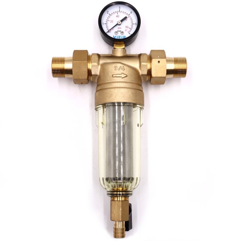 Фильтр промывной VIEIR 1/2 с манометром для холодной воды VR170-15