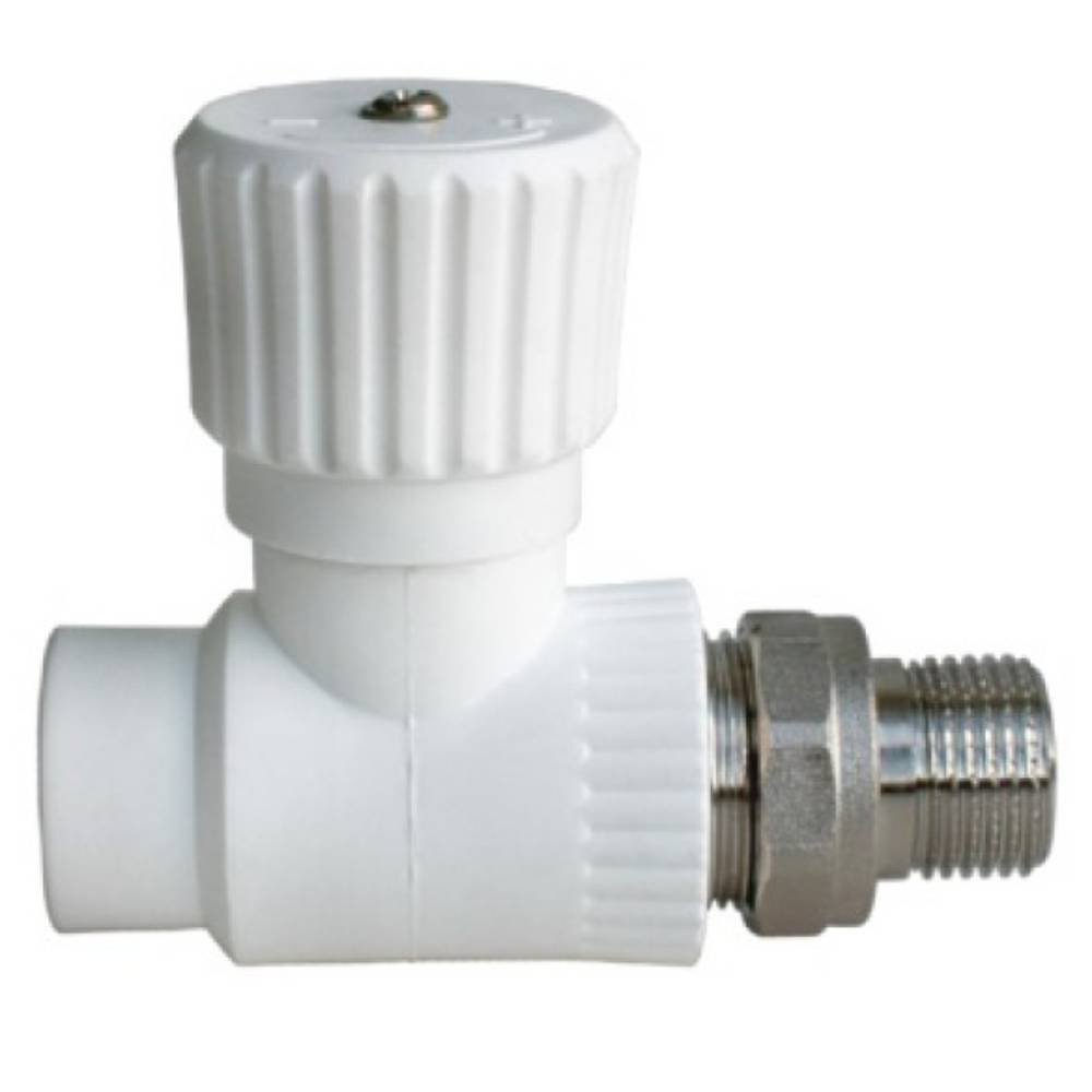 Вентиль радиаторный Lammin PPR прямой 20x1/2 белый LM-RV-S-20-12