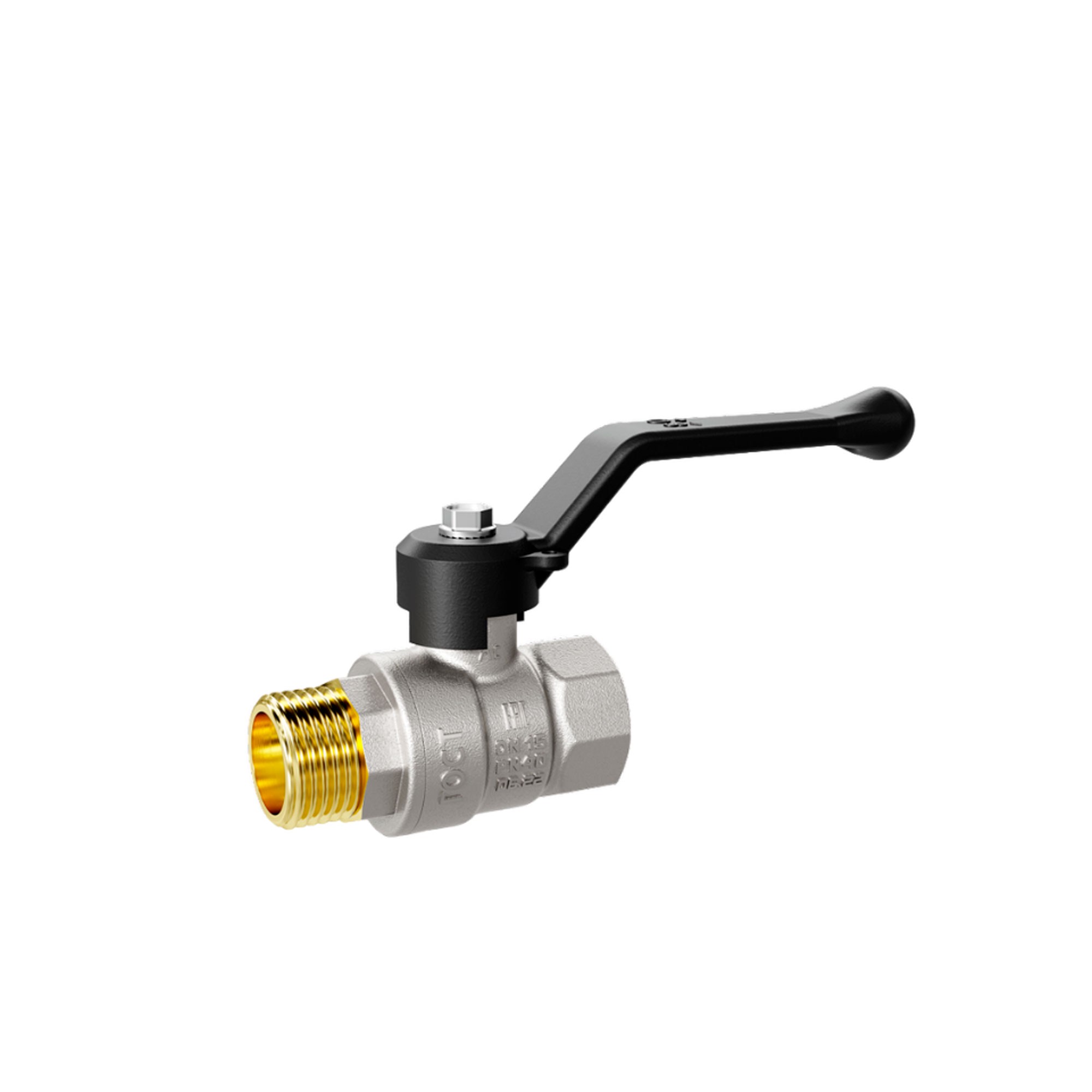 Кран шаровой латунный LD Pride 47.40.В-Н.Р Ду 40 Ру 25 вн-нр рычаг 47.40.В-Н.Р