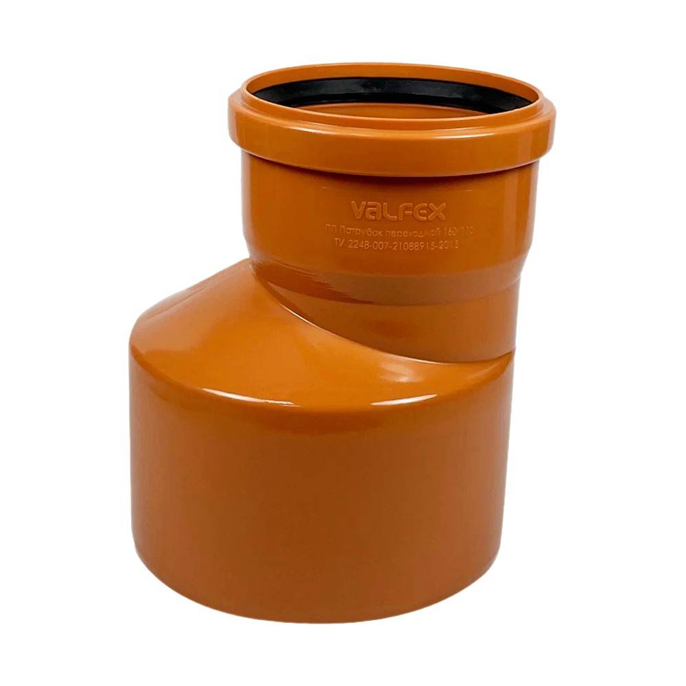 Переход эксцентрический VALFEX для наружной канализации 160/110 мм 35160110