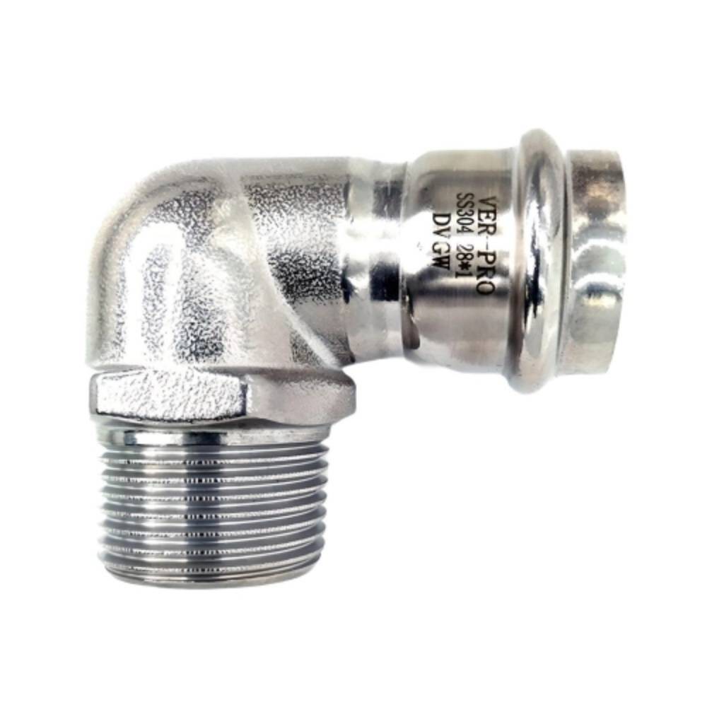 Уголок пресс 90° VIEIR VER-PRO нержавеющая сталь 28 мм х 3/4 НР НС-1451045