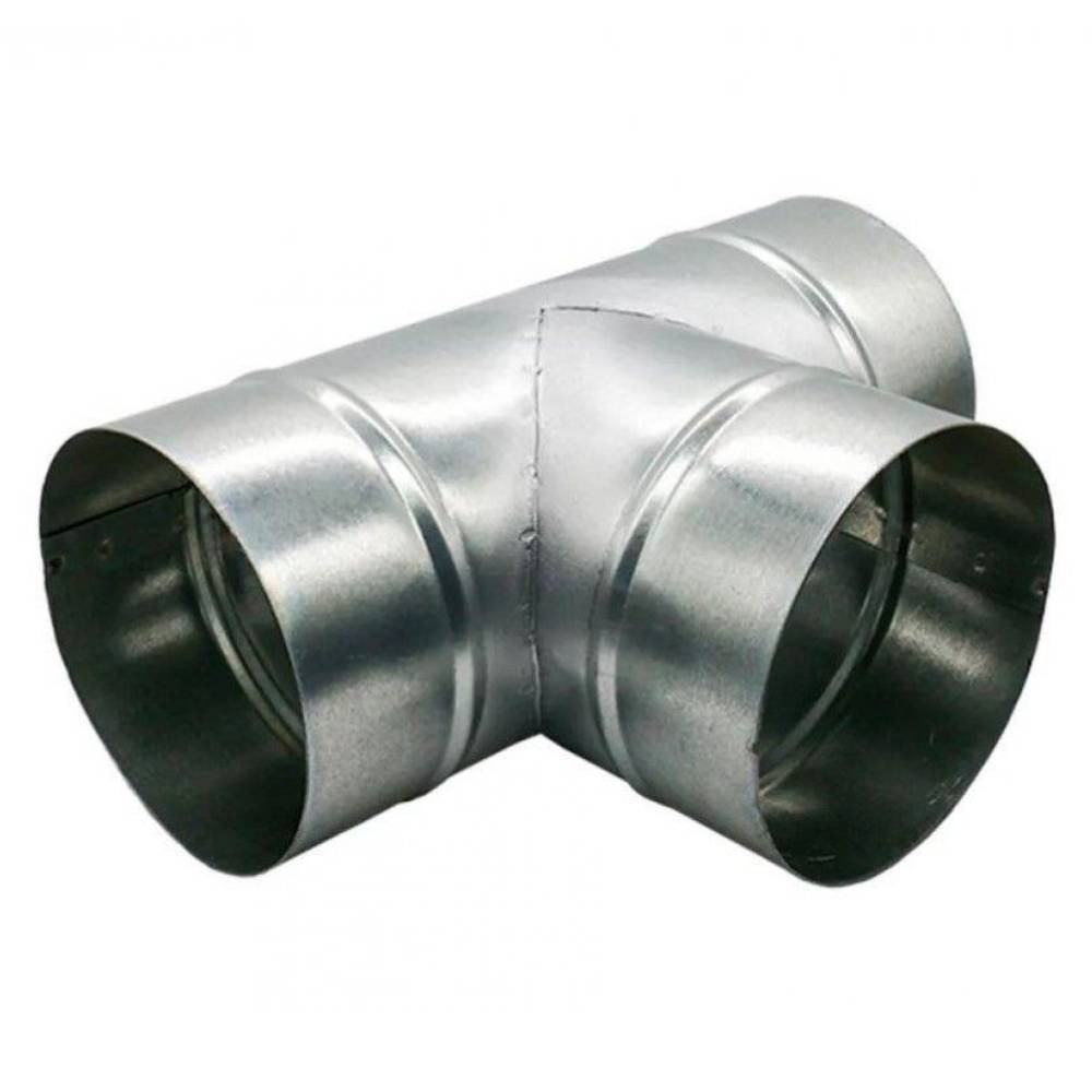 Тройник круглый Галвент 160-280-160 мм 90 град оцинкованная сталь 0.5 мм 160-280-160-44-90