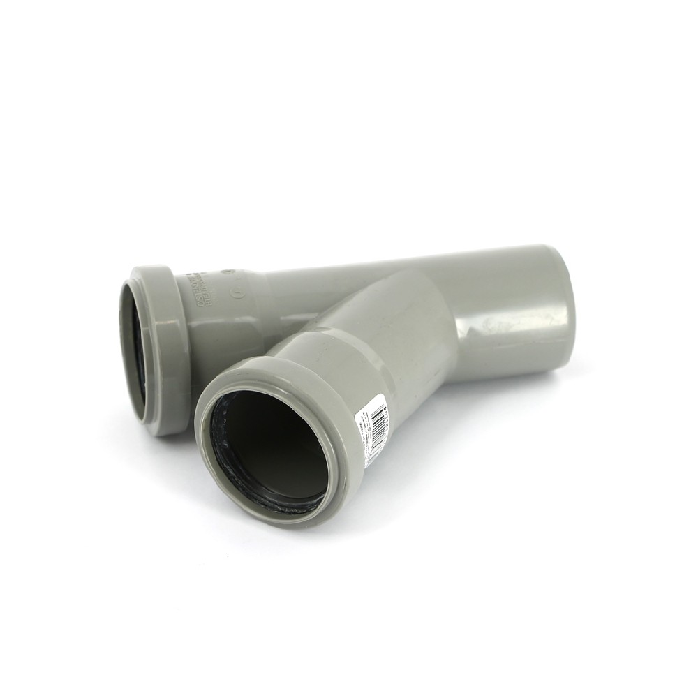 Тройник канализационный Ostendorf HTEA 50/50 мм 45° серый 112210