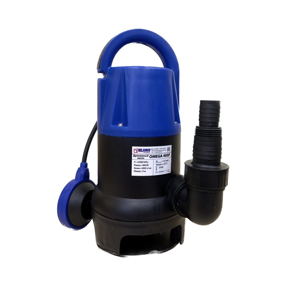 Насос дренажный погружной BELAMOS Omega 40 SP кабель 6 м 400 Вт 7.5 м³/ч Omega 40 SP (6м)