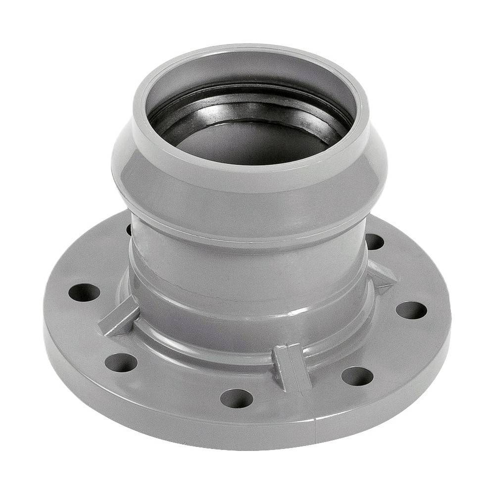 Патрубок НПВХ ХЕМКОР гладкий с ПВХ фланцем 110/100 мм PN10 1453754