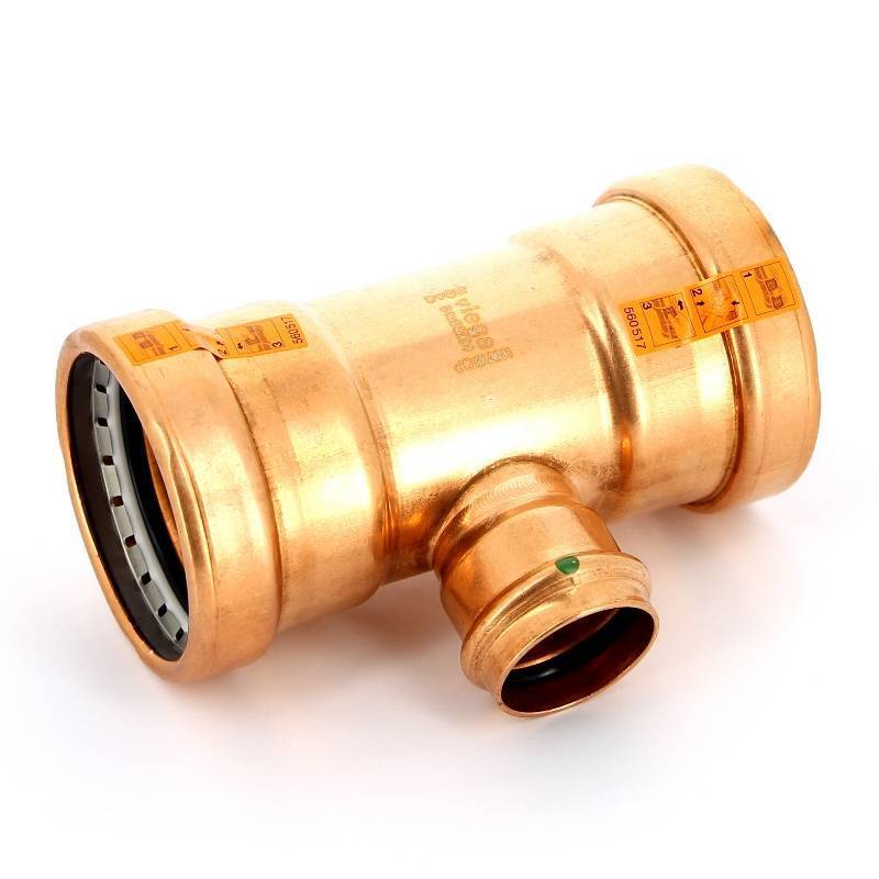 Тройник пресс медный Viega Profipress XL 64x35x64 мм 577735