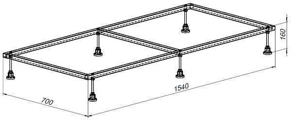Каркас для поддона Allen Brau 154х70х16 см 8.00007