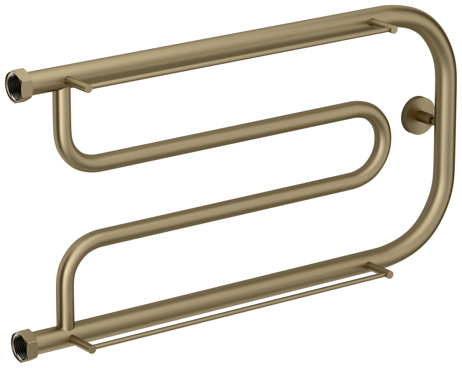 Полотенцесушитель водяной Сунержа Гусли с двумя полками 660x356 мм золотой шёлк матовый 32-4010-3265