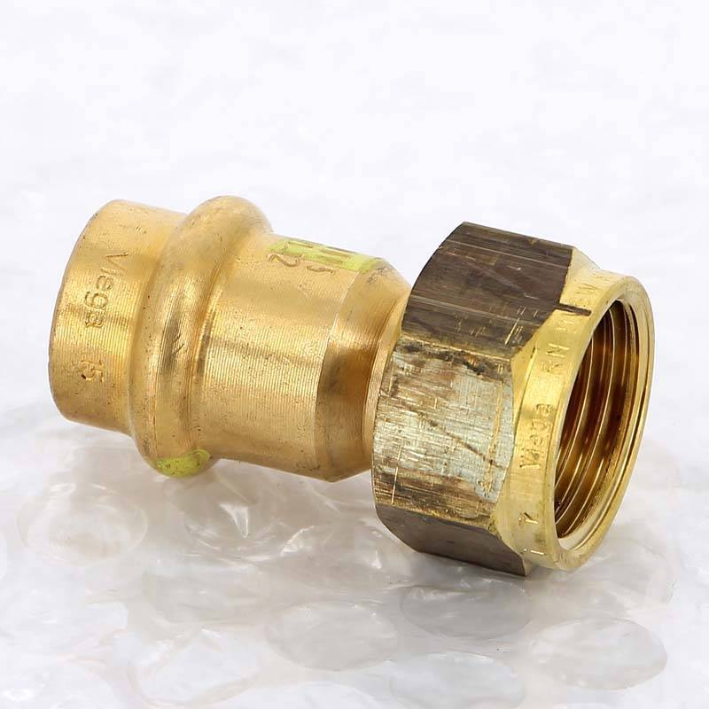 Муфта пресс с накидной гайкой Viega Profipress G 15x1/2 бронза 638474