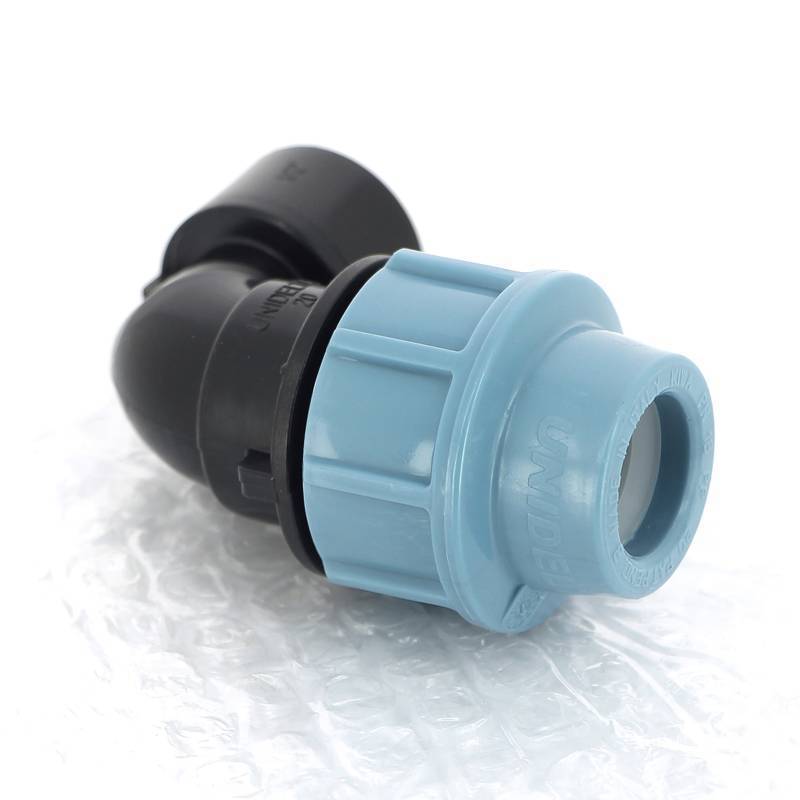 Угольник обжимной Unidelta Deltone 20х1/2 внутренняя резьба для ПНД труб 1009020002