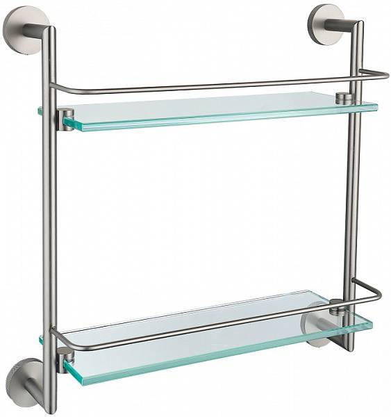 Полка стеклянная двойная Allen Brau Priority никель 6.31015-BN