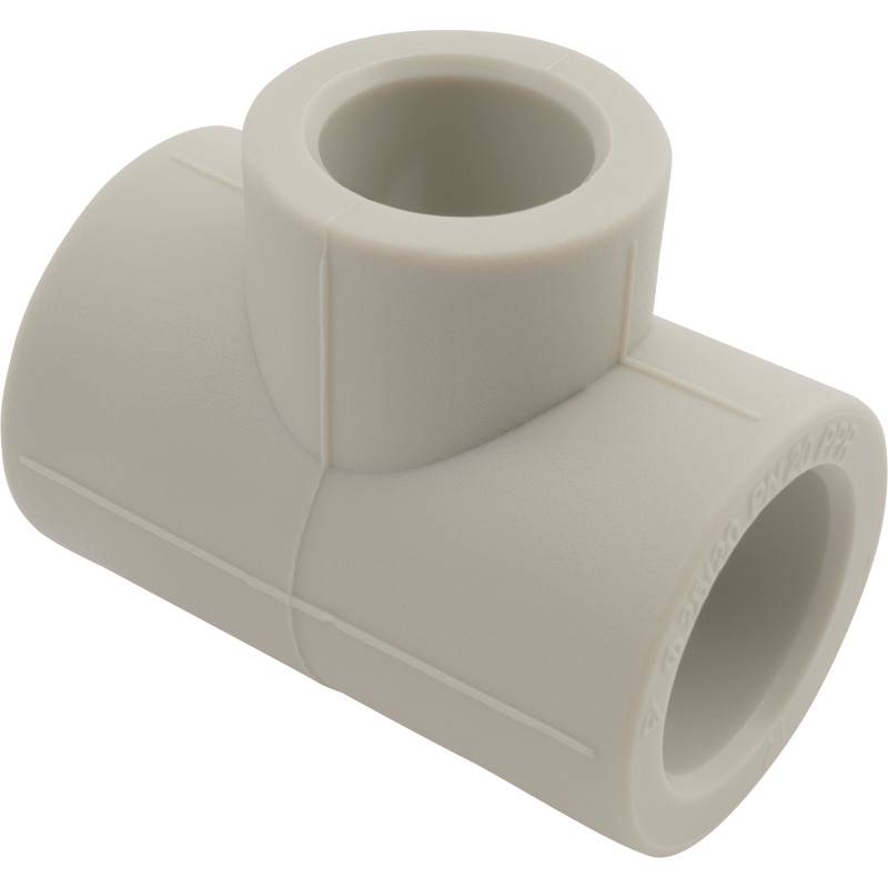 Тройник переходной полипропиленовый FV-Plast PPR 90х75х90 мм серый AA212090075