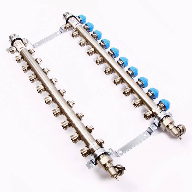 Коллекторная группа Uni-Fitt 1 x 3/4 10 выходов с балансировочными и термостатическими вентилями 456W4310