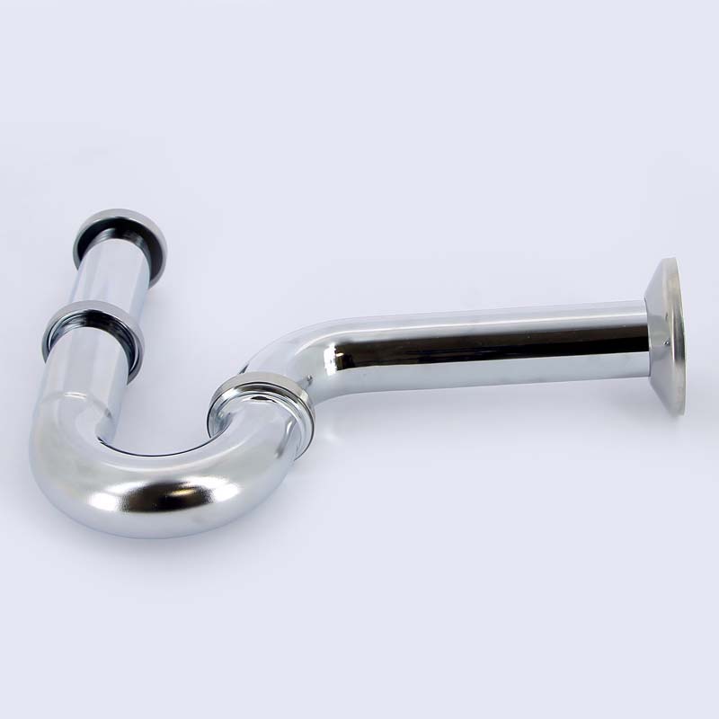 Сифон трубный Viega 5611 с горизонтальным отводом хром 305611