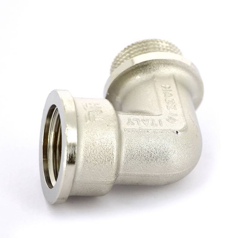 Угольник 90° НВ с упором Tiemme никелированный 1 1500291