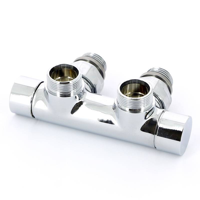 Узел ручной угловой Carlo Poletti с запорным клапаном без байпаса хром V48100BSB